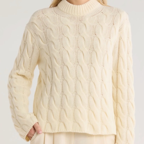 NWT Theory Wool-and-Cashmere Cable Knit Pullover Sweater - Picture 1 of 5